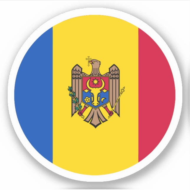 Moldova Flag Round Sticker (Front)