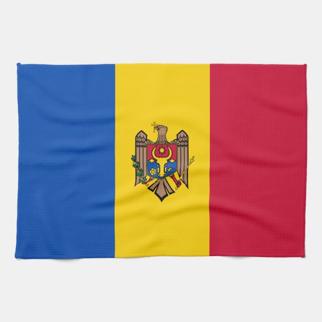 Moldova Flag Tea Towel (Horizontal)