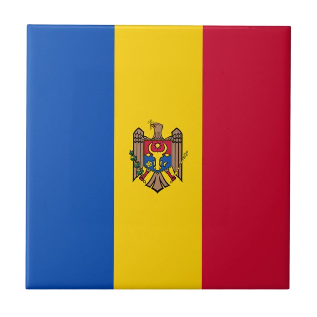 Moldova Flag Tile (Front)