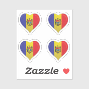 Moldova love flag pride heart sticker