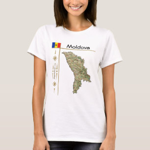 Moldova Map + Flag + Title T-Shirt