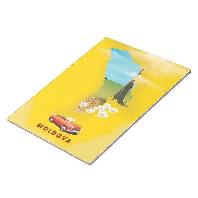 Moldova Map illustrated travel poster Notepad (Angled)