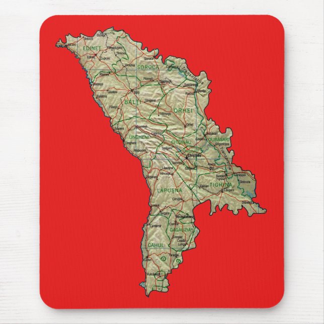 Moldova Map Mousepad (Front)