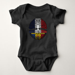 Moldova Moldovan French France Tree Roots Flag Baby Bodysuit