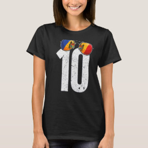 Moldova Soccer Player Number 10 Moldavian Flag T-Shirt