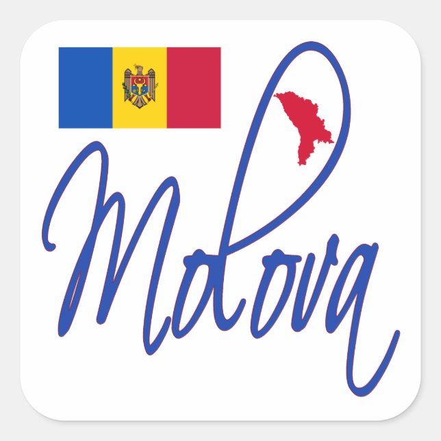 Moldova Square Sticker (Front)