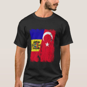 Moldova Turkey Half Flag Turkiye Moldovan Turkish T-Shirt
