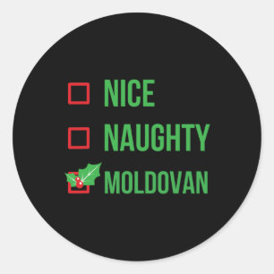 Moldovan Funny Moldova Pajama Christmas Classic Round Sticker