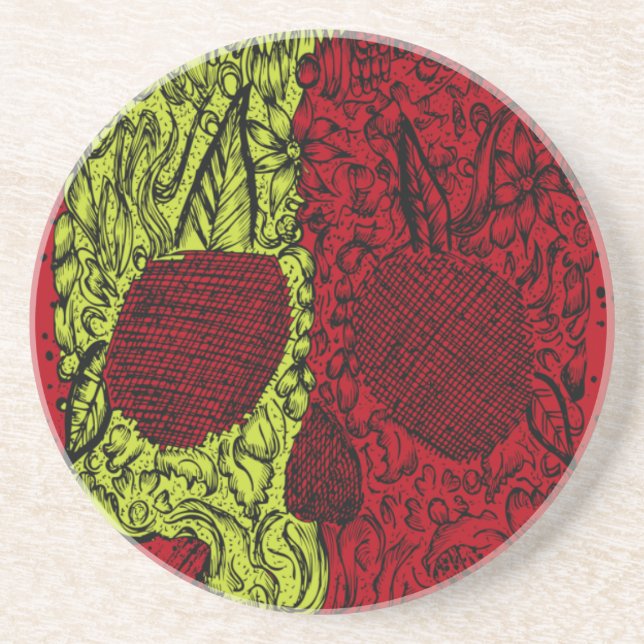 Moldy Skull on Blood Red Coaster (Front)