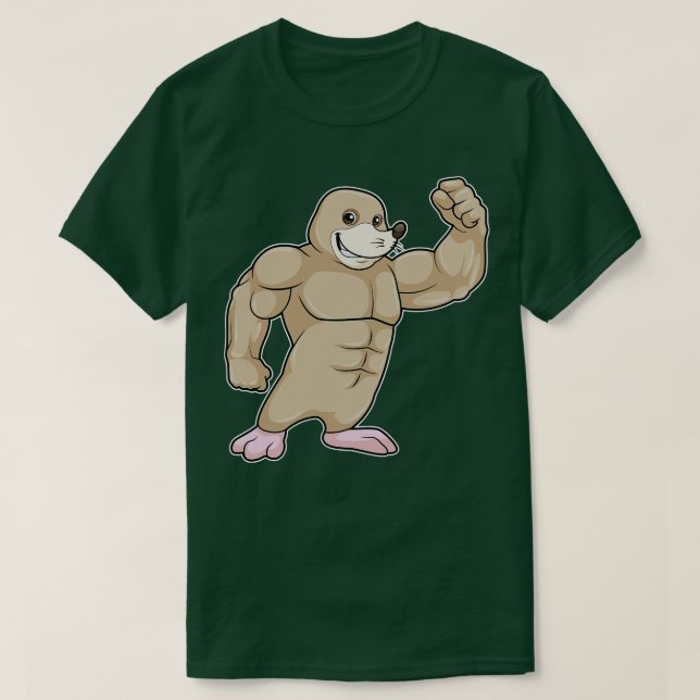 Mole as Bodybuilder with big Muscles T-Shirt (Design Front)