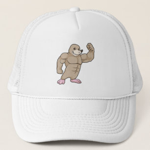Mole as Bodybuilder with big Muscles Trucker Hat