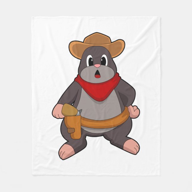 Mole as Cowboy Fleece Blanket (Front)