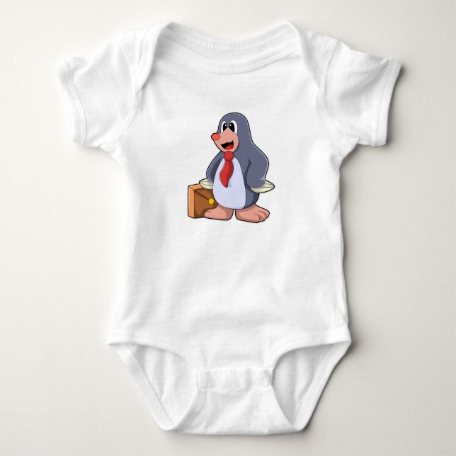 Mole as Entrepreneur with Bag Baby Bodysuit (Front)