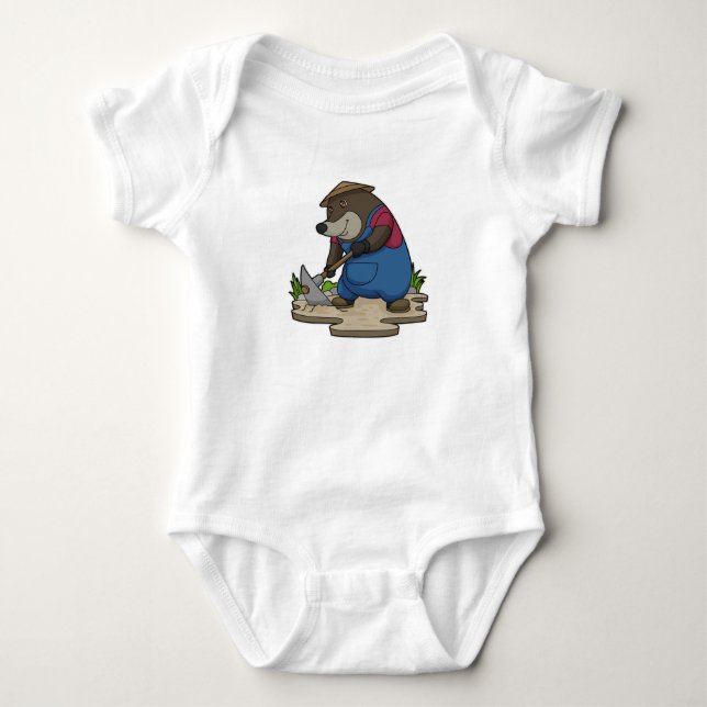Mole as Farmer Baby Bodysuit (Front)