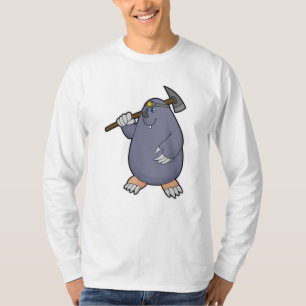 Mole as Farmer with Pickaxe & Spotlight T-Shirt