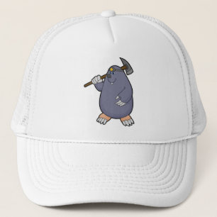 Mole as Farmer with Pickaxe & Spotlight Trucker Hat
