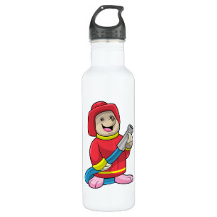 Mole as Firefighter with Hose 710 Ml Water Bottle