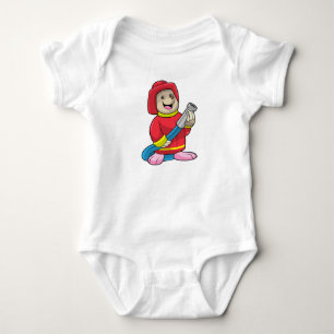 Mole as Firefighter with Hose Baby Bodysuit