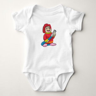 Mole as Firefighter with Hose Baby Bodysuit