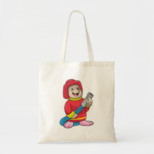 Mole as Firefighter with Hose Tote Bag