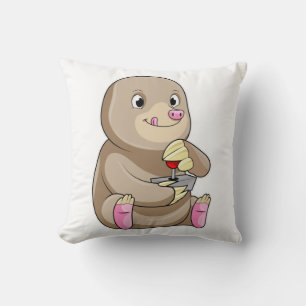 Mole as Gamer with Joystick Cushion