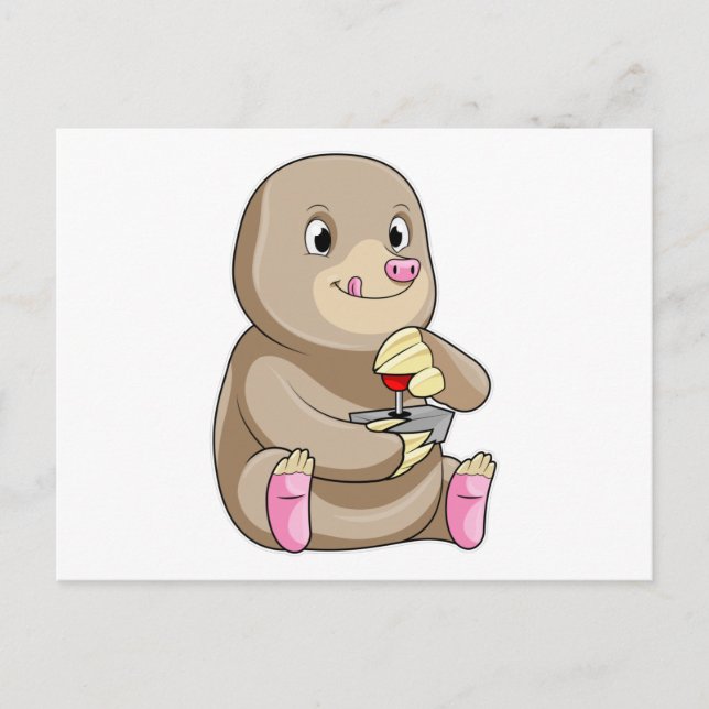 Mole as Gamer with Joystick Postcard (Front)