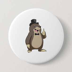 Mole as Groom with Tie 7.5 Cm Round Badge