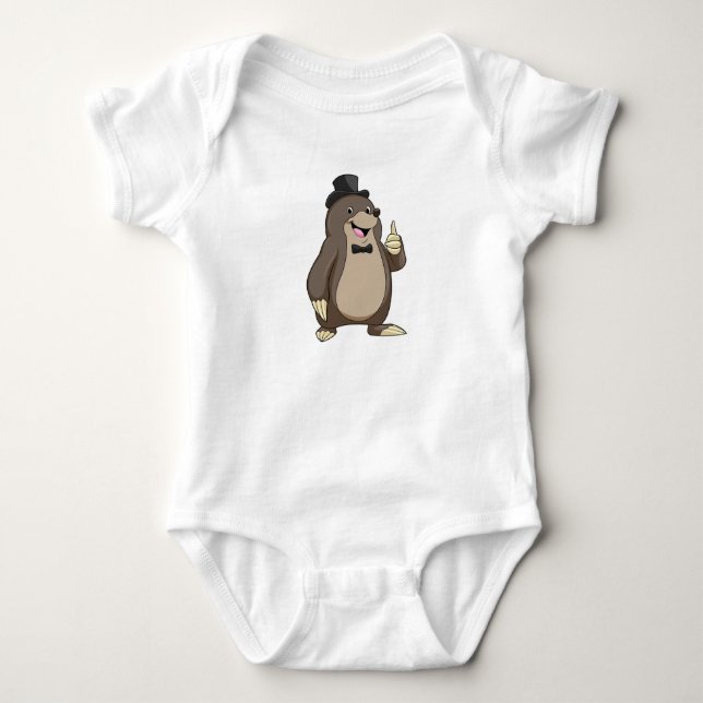 Mole as Groom with Tie Baby Bodysuit (Front)