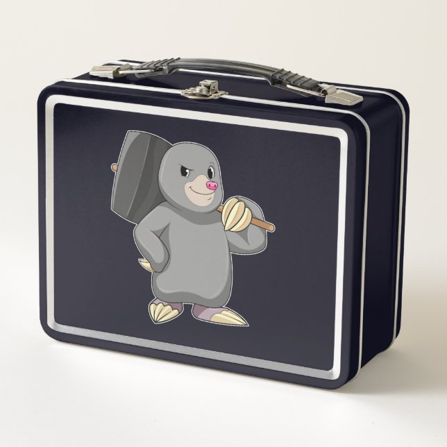 Mole as Handyman with Hammer Metal Lunch Box (Front)