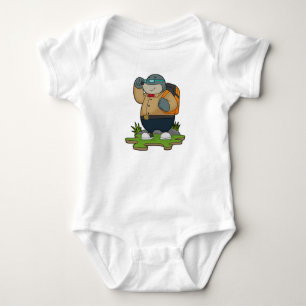 Mole as Hiker with Backpack Baby Bodysuit