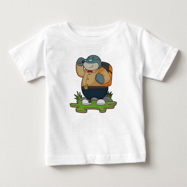 Mole as Hiker with Backpack Baby T-Shirt (Front)