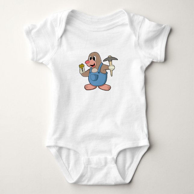 Mole as Miner with Gold Baby Bodysuit (Front)