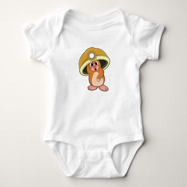 Mole as Miner with Helmet Baby Bodysuit (Front)