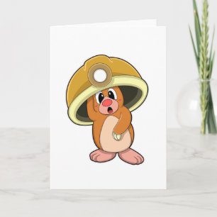 Mole as Miner with Helmet Card
