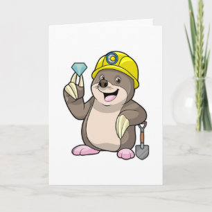 Mole as Miner with Shovel & Diamond Card