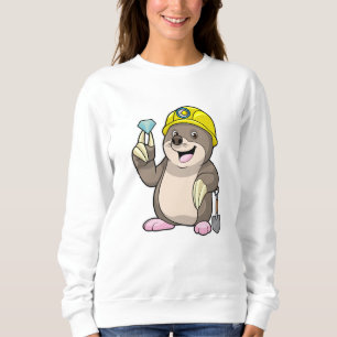 Mole as Miner with Shovel & Diamond Sweatshirt