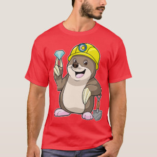 Mole as Miner with Shovel Diamond T-Shirt