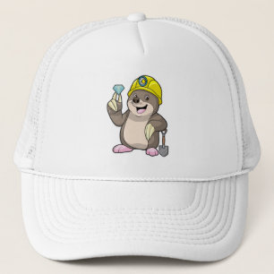 Mole as Miner with Shovel & Diamond Trucker Hat