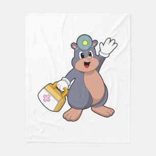 Mole as Nurse with First aid kit.PNG Fleece Blanket