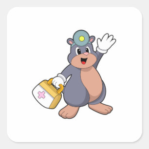 Mole as Nurse with First aid kit.PNG Square Sticker