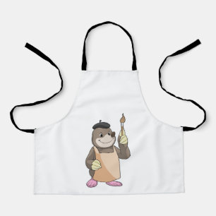 Mole as Painter with Paint brush Apron