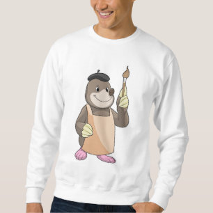 Mole as Painter with Paint brush Sweatshirt