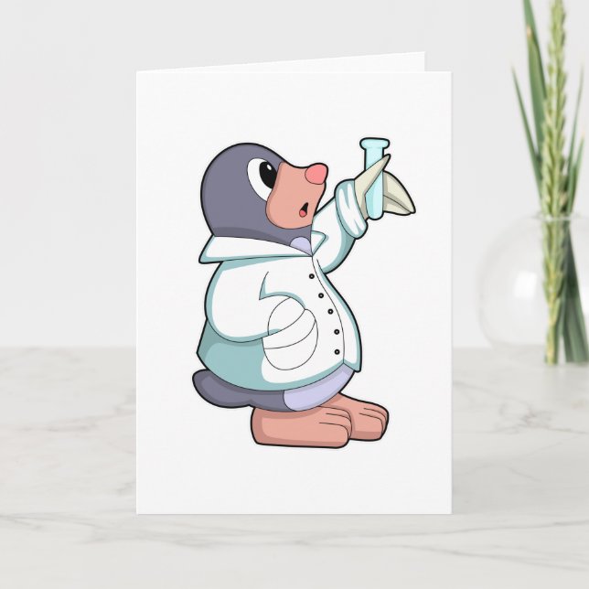 Mole as Scientist with Test tube Card (Front)