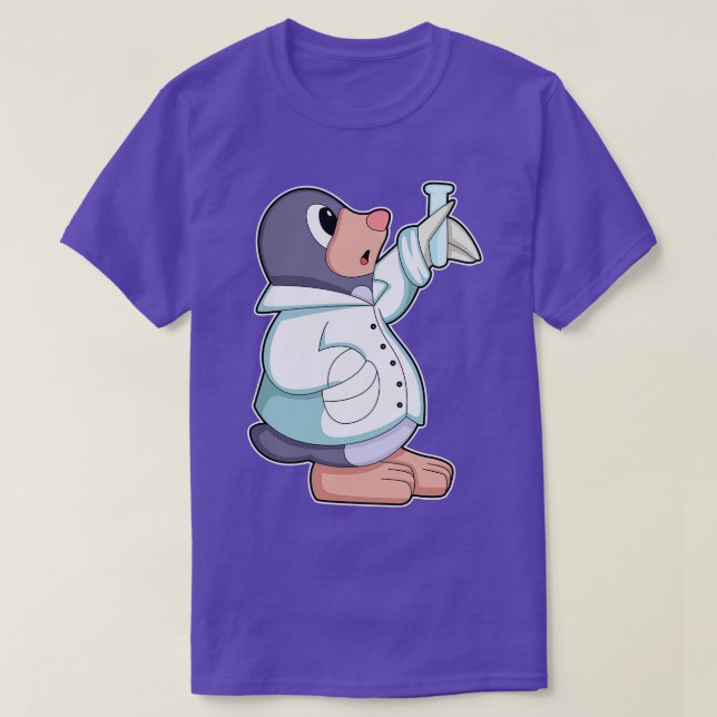 Mole as Scientist with Test tube T-Shirt (Design Front)