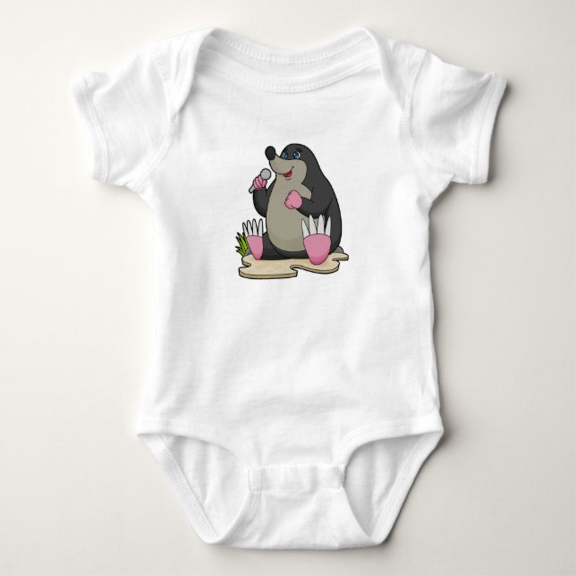 Mole as Singer with Microphone Baby Bodysuit (Front)