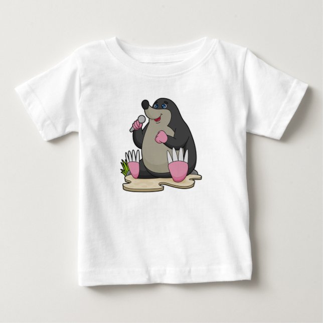 Mole as Singer with Microphone Baby T-Shirt (Front)