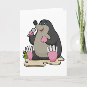 Mole as Singer with Microphone Card