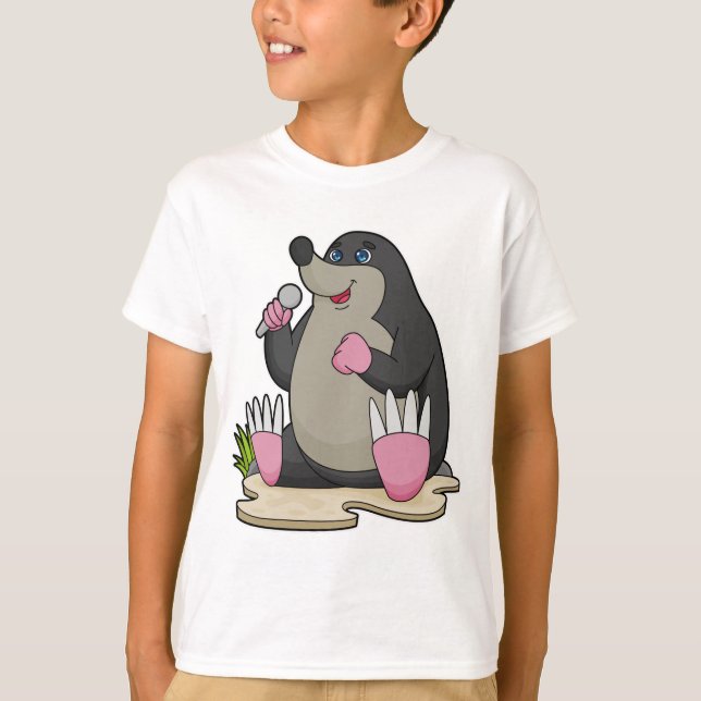 Mole as Singer with Microphone T-Shirt (Front)