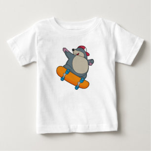 Mole as Skater with Skateboard Baby T-Shirt