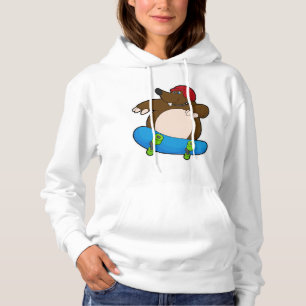 Mole as Skater with Skateboard & Helmet Hoodie